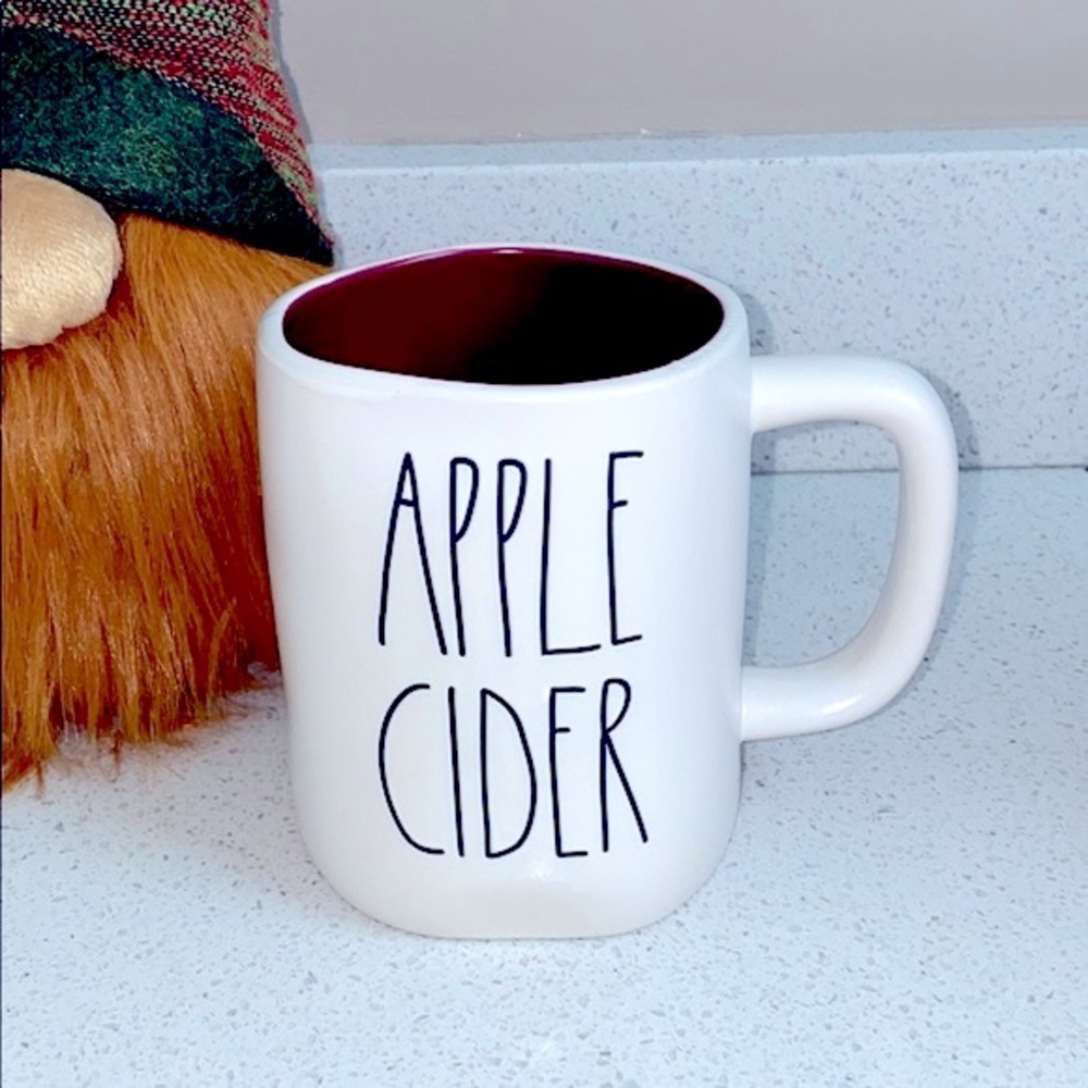 🍎 RAE DUNN APPLE CIDER BURGUNDY INTERIOR MODERN FARMHOUSE COFFEE TEA MUG